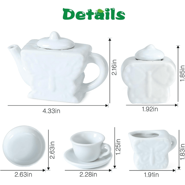 15Pcs Paint Your Own Ceramic Tea Party Pretend Set 3+ - Nesh Kids Store