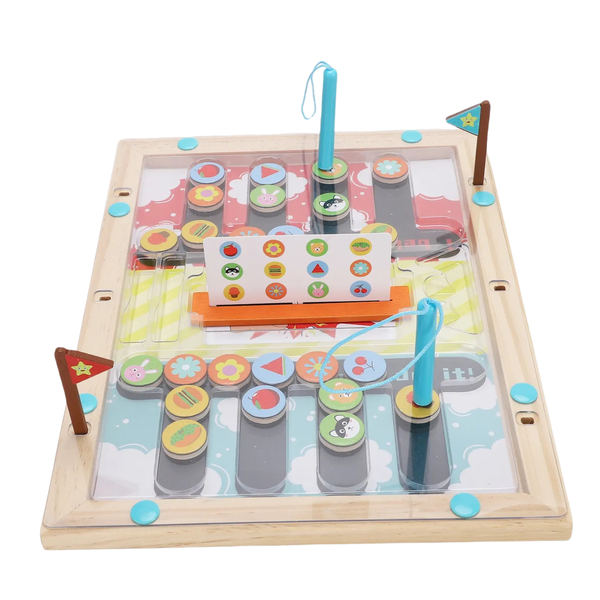 Wooden Slide Puzzle Magnetic Board Game