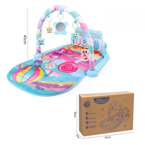 Colorful Baby Play Gym with Piano & Hanging Toys
