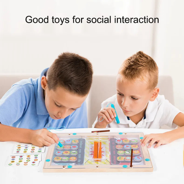 Wooden Slide Puzzle Magnetic Board Game