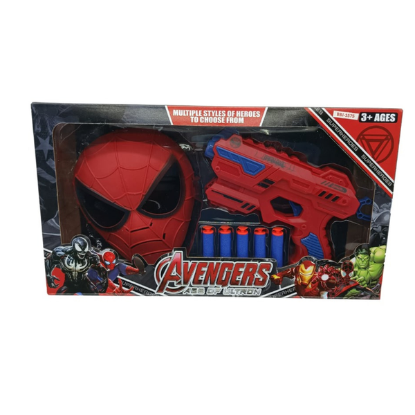 Superhero Mask & Soft Bullet Blaster Set