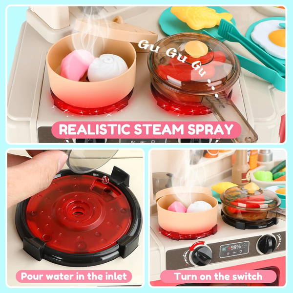 Kids Kitchen Playset with 44 PCS Accessories