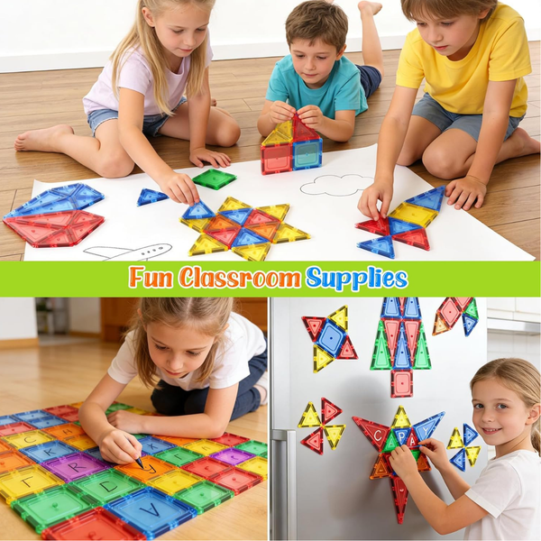 40 Pcs Magnetic Tiles STEM Toy – 3+