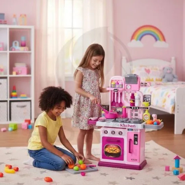 53-Piece Kitchen Play Set with Cooking Stove, Play Sink & Oven (Ages 3+)