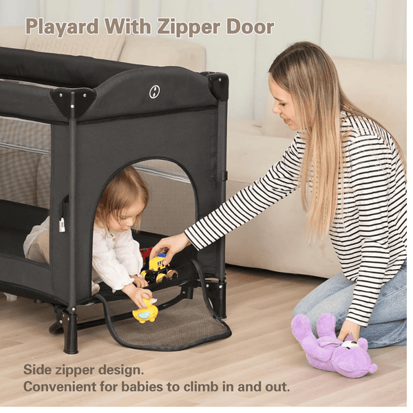5 - in - 1 Bedside Travel Cot & Play Yard – All - in - One Baby Comfort & Convenience - Nesh Kids Store