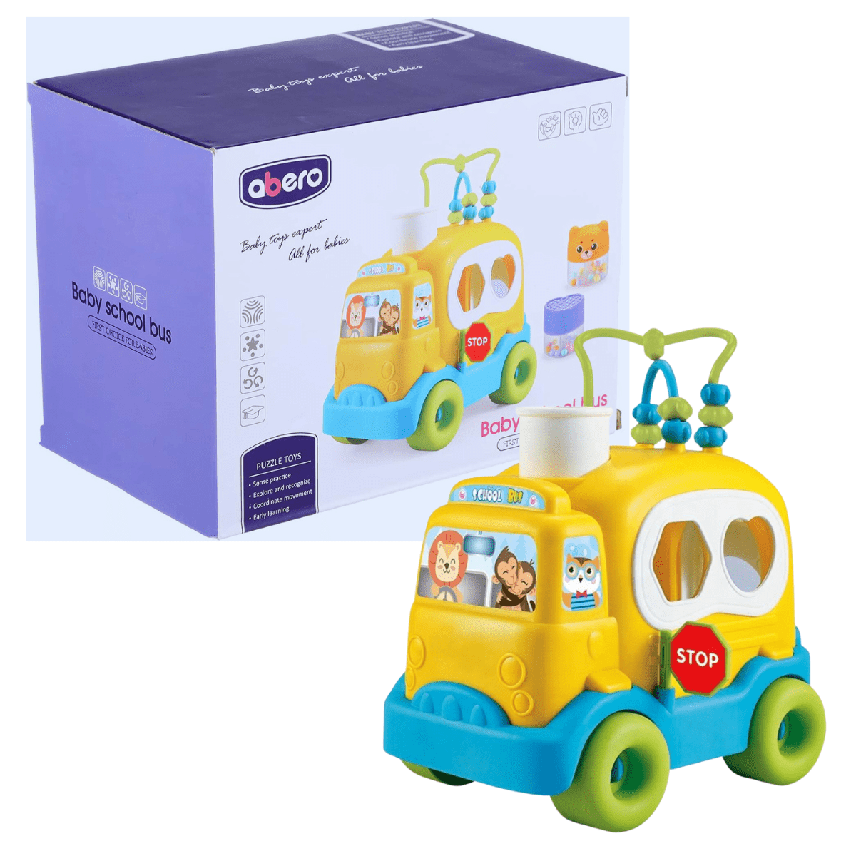 Abero School Bus Educational Toy for Kids 18m+ - Nesh Kids Store | Sri ...