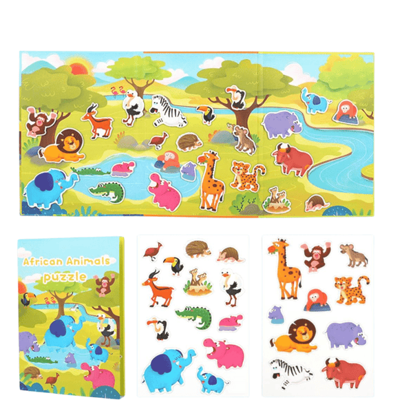 African Animal Model Magnetic Puzzle Book - Nesh Kids Store