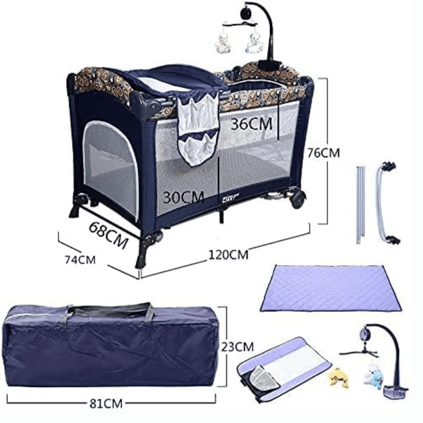 Baby Cot Playpen Baby Crib with Changing Station and Toys - KDD - 970 - Nesh Kids Store