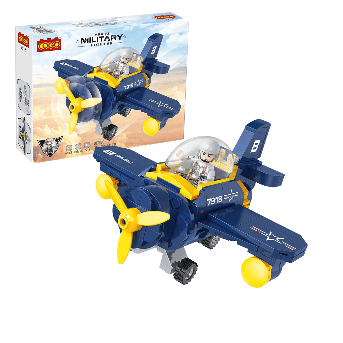 COGO 7918 – Aerial Military Fighter (F8F Fighter) Nesh Kids