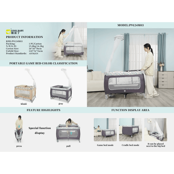 Cool Baby One - Step Folding Baby Crib - P9124 - Nesh Kids Store