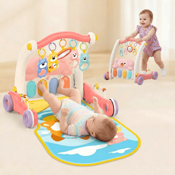 Huanger 2 in 1 Baby Piano Fitness Rack & Activity Walker (HE0613) - Nesh Kids Store