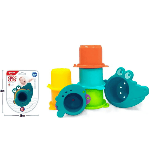 Huanger Croc Cups – Crocodile Bath Toys (12m+) - Nesh Kids Store