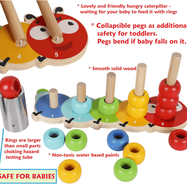 Oxford Wooden Stacking Tower for Baby and Toddler - Nesh Kids Store