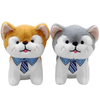 Plush Soft Toy 23 cm Husky with Blue Shirt Collar and Striped Tie(each) - Nesh Kids Store