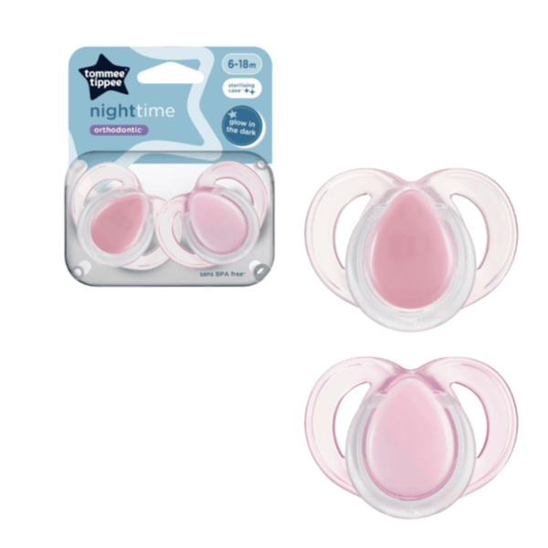 Tommee Tippee Night Time Glow in the Dark Pacifiers | 6–18 Months – Twin Pack - Nesh Kids Store