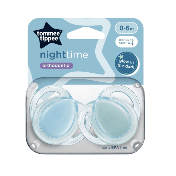 Tommee Tippee Night Time Soother 0 - 6m, 2 - Pack (Glow in the Dark) - Nesh Kids Store
