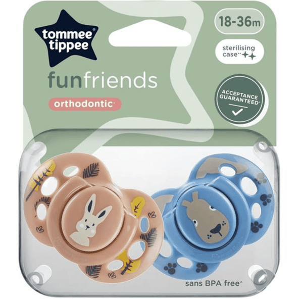 Tommee Tippee Soothers 18 - 38m Fun Friends – Twin Pack - Nesh Kids Store