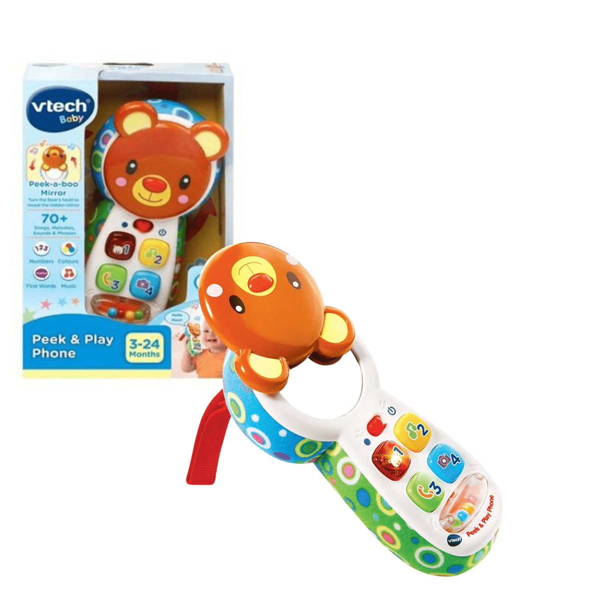 VTech Peek-A-Boo Teddy Bear Telephone Lights Sounds Baby Toddler Toy