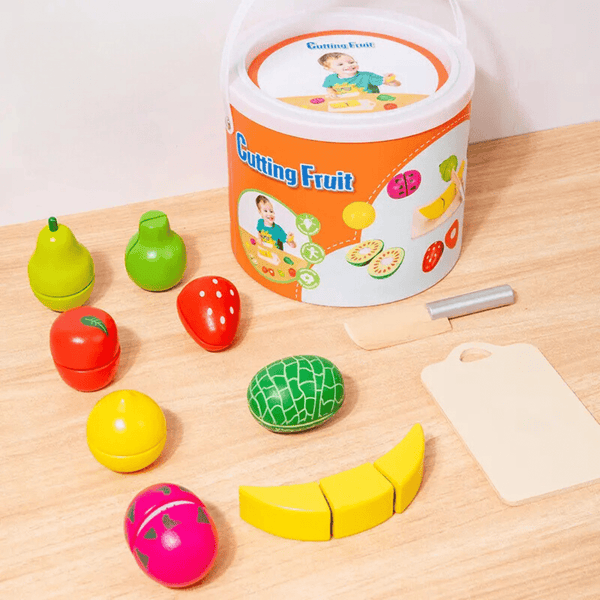 Wooden Kitchen Toy Cutting Fruit Set (Ages 2+) - Nesh Kids Store