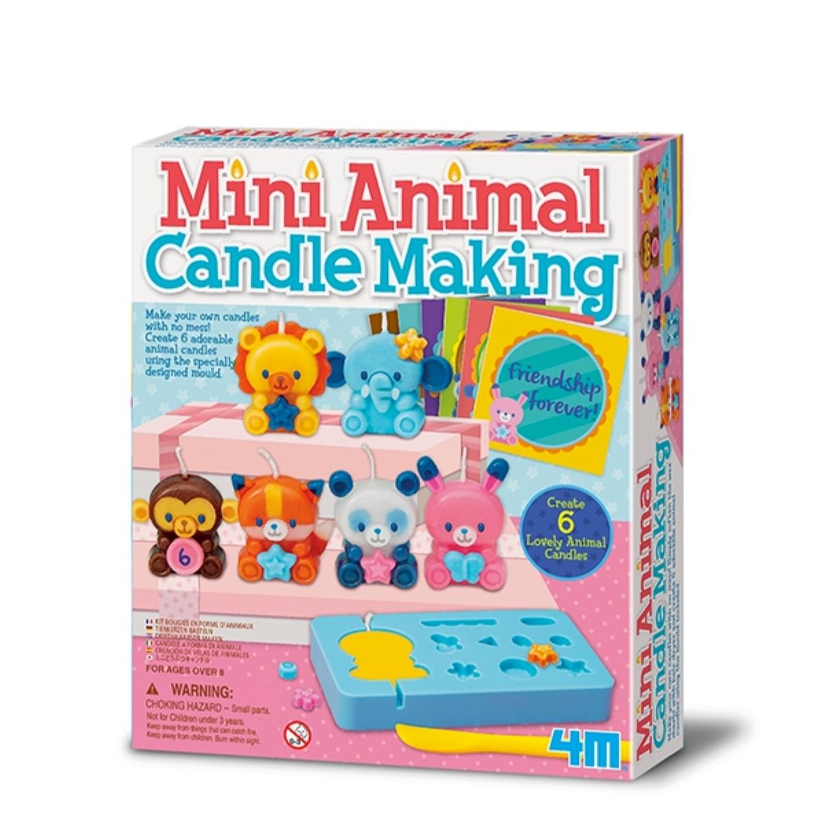 Kit Para Hacer Velas De Animales 4M | Molde Para 6 Velas, Con Láminas De Cera, Ideal Para Niños, Manualidades Creativas Sin Desorden