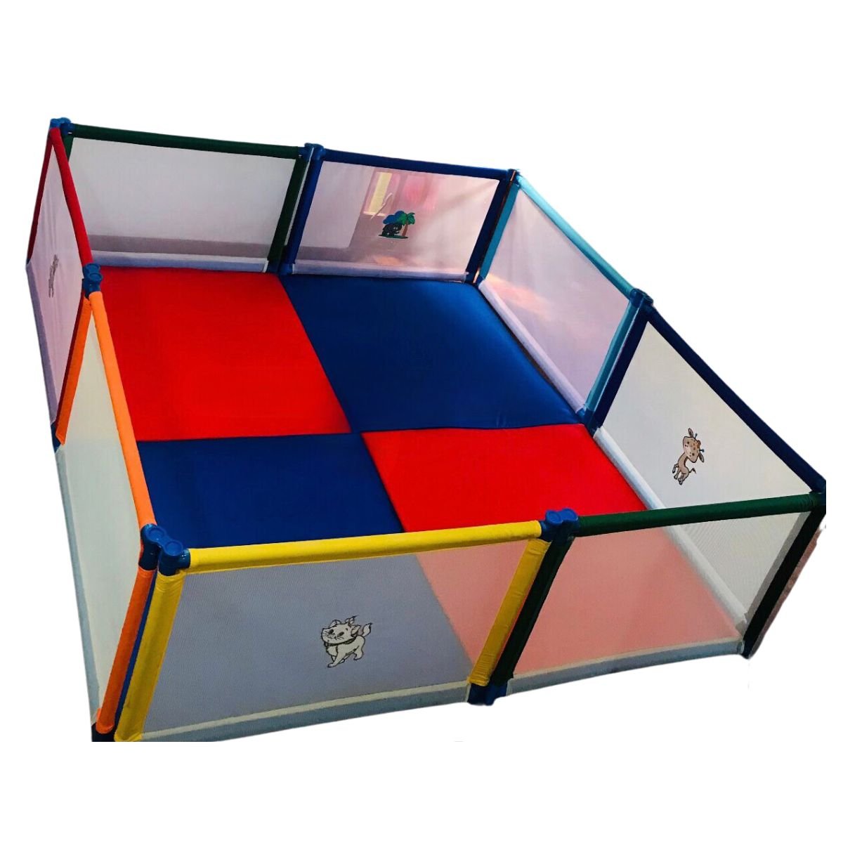 8 Panel Playpen (6.5ft Square Shaped) with Mattress Nesh Kids Store