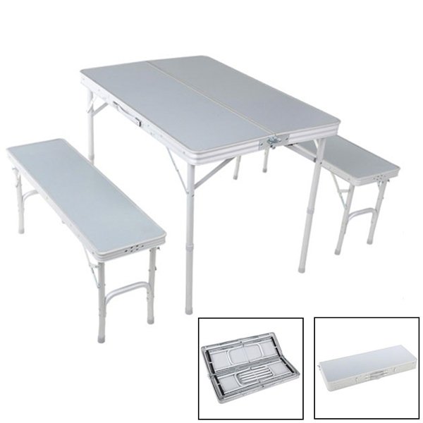Aluminum Folding Camping Table (with 2 benches) - Nesh Kids Store