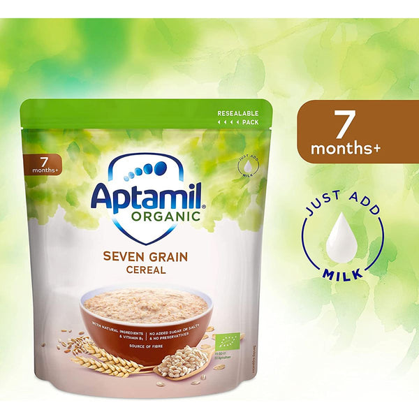 Aptamil Organic Seven Grain Porridge Baby Food Cereal, 7+ Months, 180 g - Nesh Kids Store