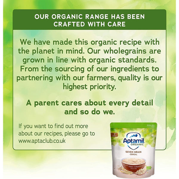 Aptamil Organic Seven Grain Porridge Baby Food Cereal, 7+ Months, 180 g - Nesh Kids Store