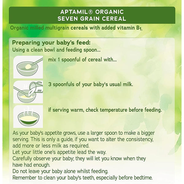 Aptamil Organic Seven Grain Porridge Baby Food Cereal, 7+ Months, 180 g - Nesh Kids Store