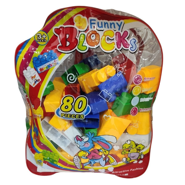 Building Blocks - 80 Pcs XL Blocks with Backpack - Nesh Kids Store