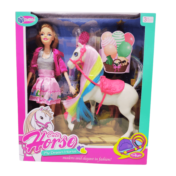 Cute Horse with Doll (3+) - Nesh Kids Store
