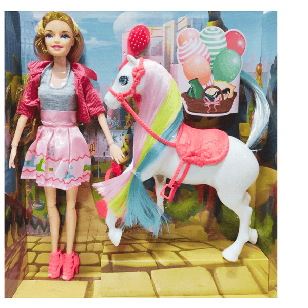 Cute Horse with Doll (3+) - Nesh Kids Store