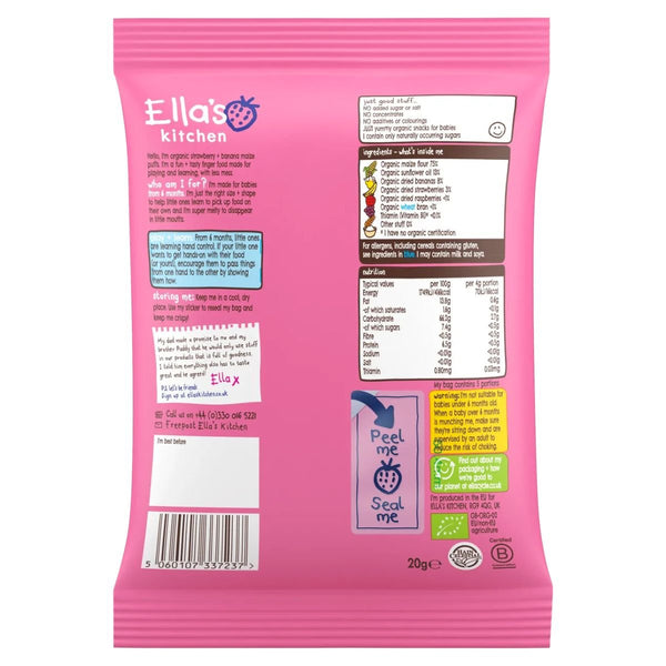 Ella's Kitchen Strawberry and Banana Melty Puffs - Nesh Kids Store