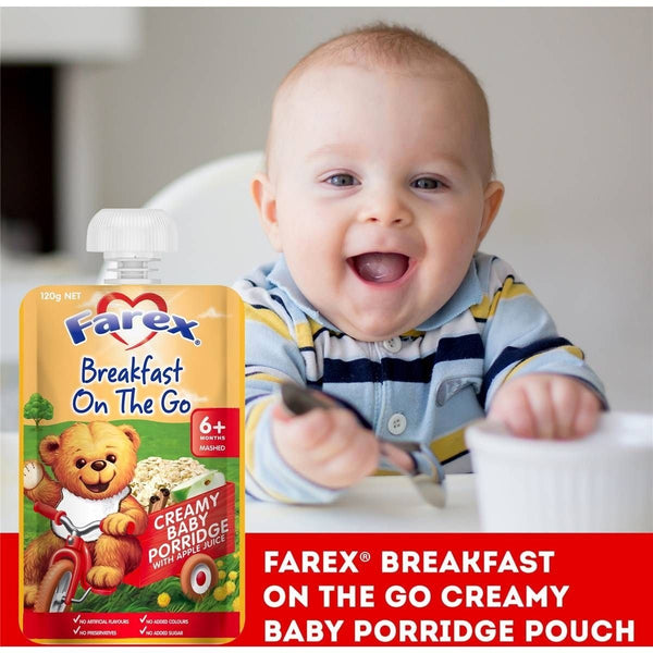 Farex Breakfast On The Go Creamy Baby Food Porridge 6+ Months 120g - Nesh Kids Store