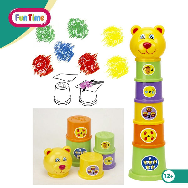 Fun Time Teddy Jumbo Stacking Cups - Nesh Kids Store