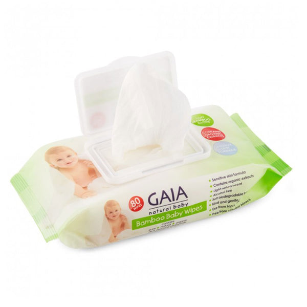 GAIA Natural Baby Bamboo Wipes 80 Wipes - Nesh Kids Store