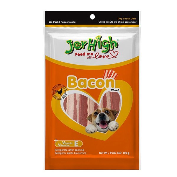 Jerhigh Chicken Bacon Dog Snacks 100g Nesh Kids Store