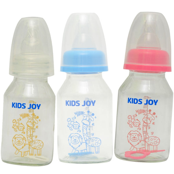 Kids Joy Glass Feeding Bottle 120ml / 4oz - Nesh Kids Store