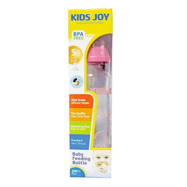 Kids Joy Glass Feeding Bottle 240ml / 8oz - Nesh Kids Store
