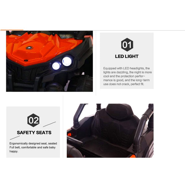 Kids Ride on Jeep with 12V Rechargeable Battery, Music, Lights and Remote Control - A808 - Nesh Kids Store