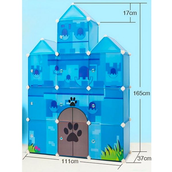 Kids' Storage Organizer - 10 Storage Cube - Blue Castle - Nesh Kids Store