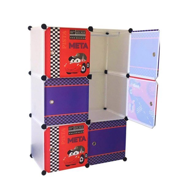 Kids' Storage Organizer - 6 Storage Cube - Cars Design - Nesh Kids Store