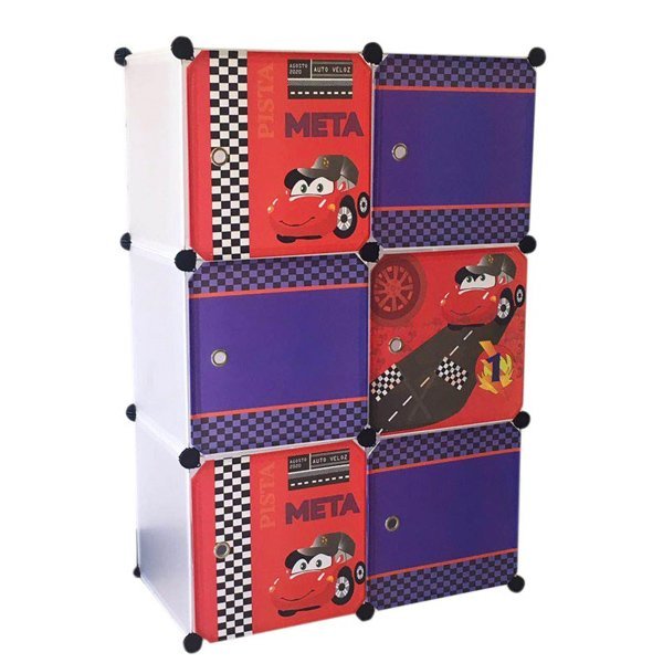 Kids' Storage Organizer - 6 Storage Cube - Cars Design - Nesh Kids Store