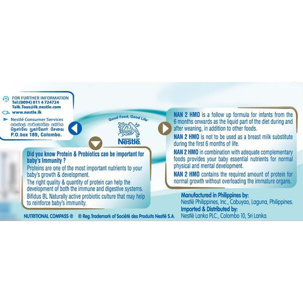 Nestle NAN 2 HMO Follow Up Formula with Iron -6-12 Months, 400g Tin - Nesh Kids Store