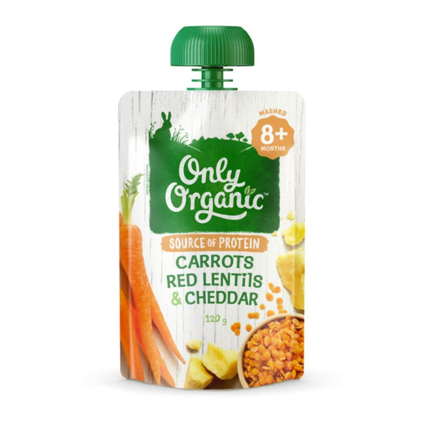 Only Organic Carrots, Red Lentils & Cheddar - 8 Months + - Nesh Kids Store