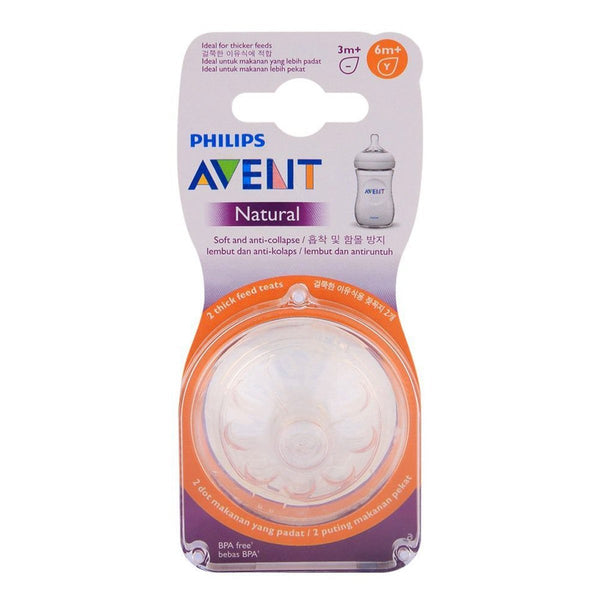 Philips Avent Natural Teat - 6M+ Thick Feed (Twin Pack) - Nesh Kids Store