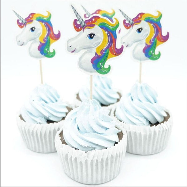 Unicorn Cake Toppers / Cake Picks Party Decorations Supplies (10 Pieces) - Nesh Kids Store