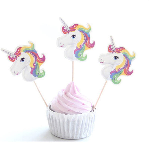 Unicorn Cake Toppers / Cake Picks Party Decorations Supplies (10 Pieces) - Nesh Kids Store
