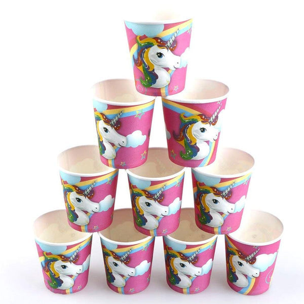 Unicorn Theme Party Cups Disposable Paper Glasses (Pack of 10) - Nesh Kids Store