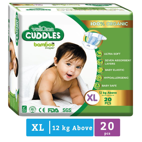 Velona Cuddles - Extra Large - Bamboo Diapers - 20 Pc Pack - Nesh Kids Store